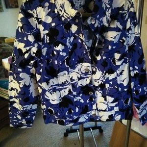 Blue floral jean jacket